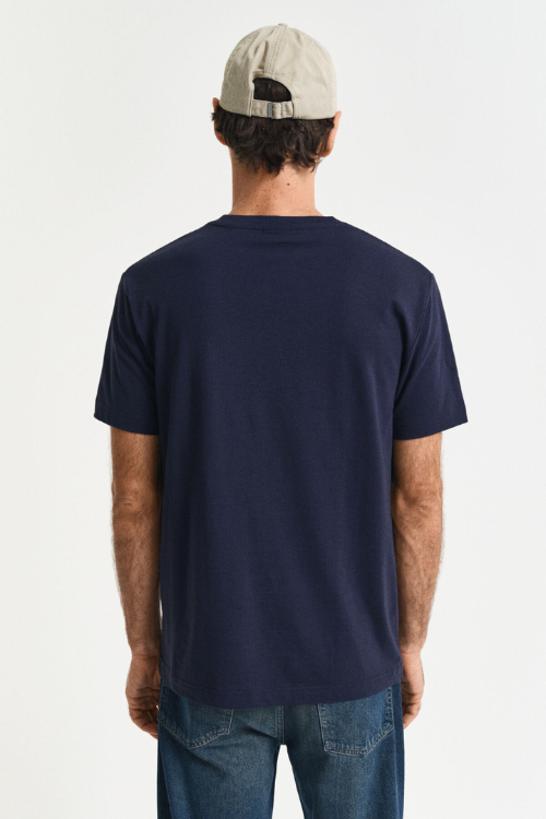 GANT Camiseta Con Bolsillo Azul Marino