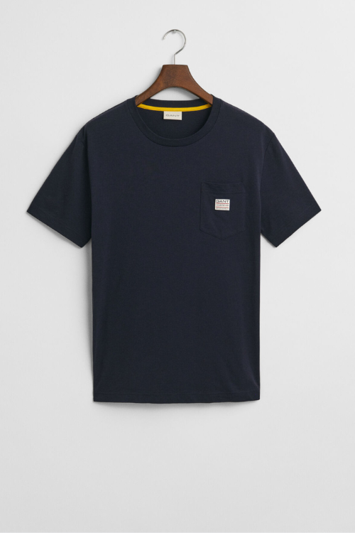 GANT Camiseta Con Bolsillo Azul Marino