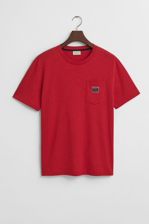 GANT Camiseta Con Bolsillo Roja