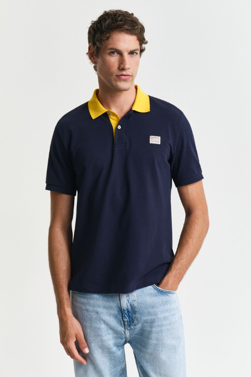 GANT Polo En Contraste Azul Marino