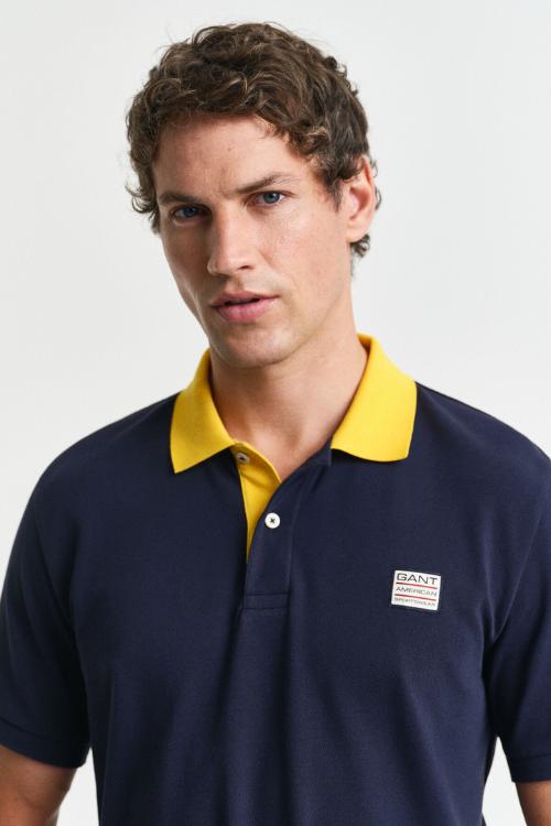 GANT Polo En Contraste Azul Marino