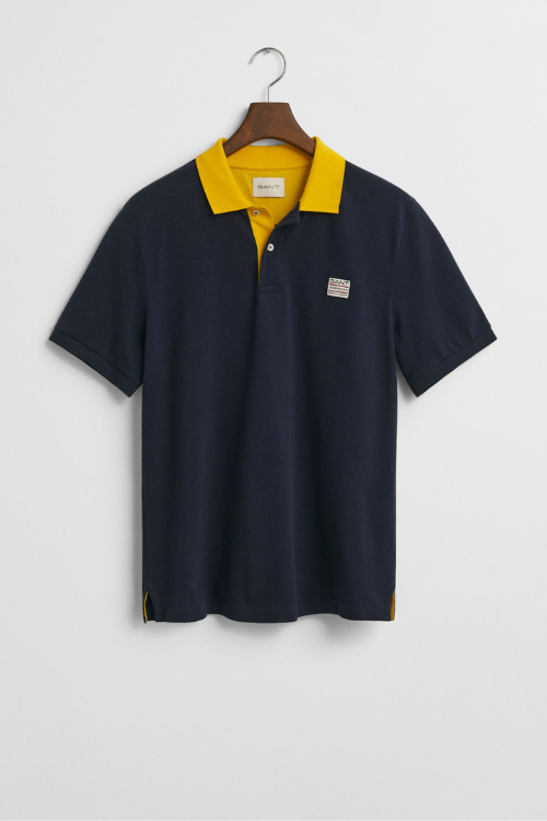 GANT Polo En Contraste Azul Marino