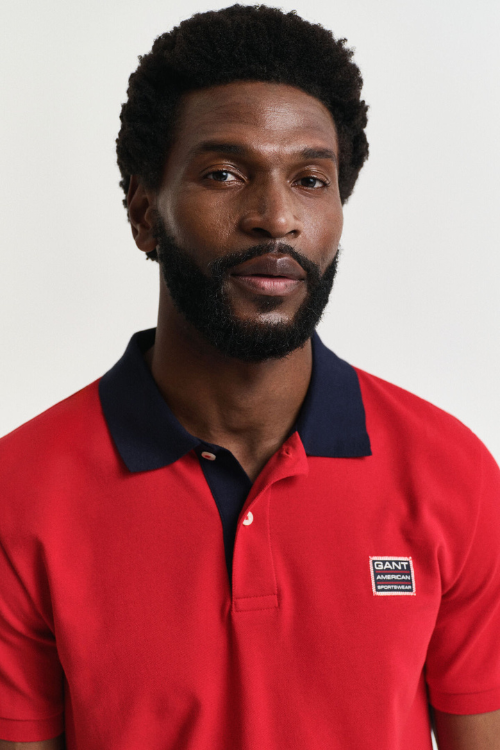 GANT Polo En Contraste Rojo
