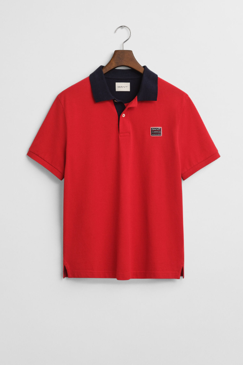 GANT Polo En Contraste Rojo