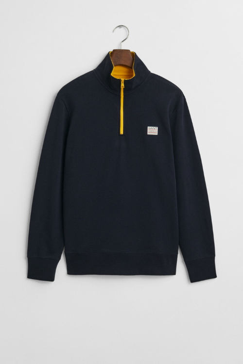 GANT Sudadera Con Media Cremallera En Contraste Azul