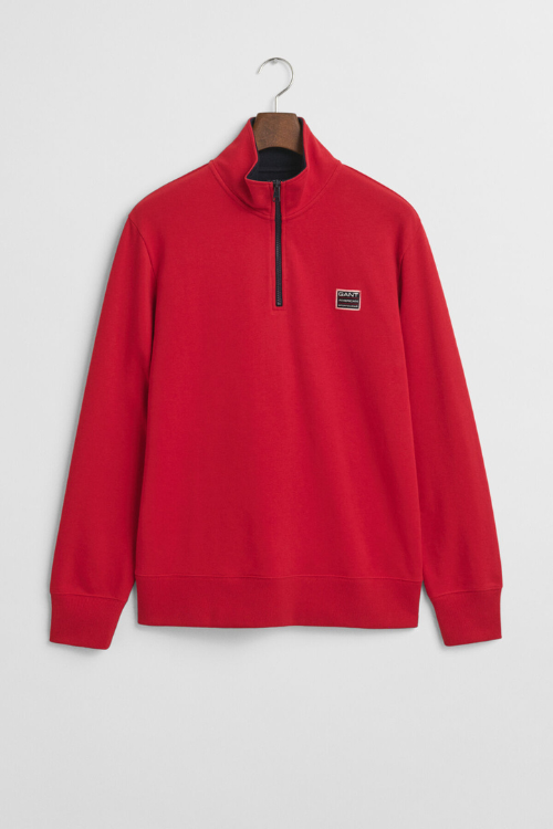 GANT Sudadera Con Media Cremallera En Contraste Rojo