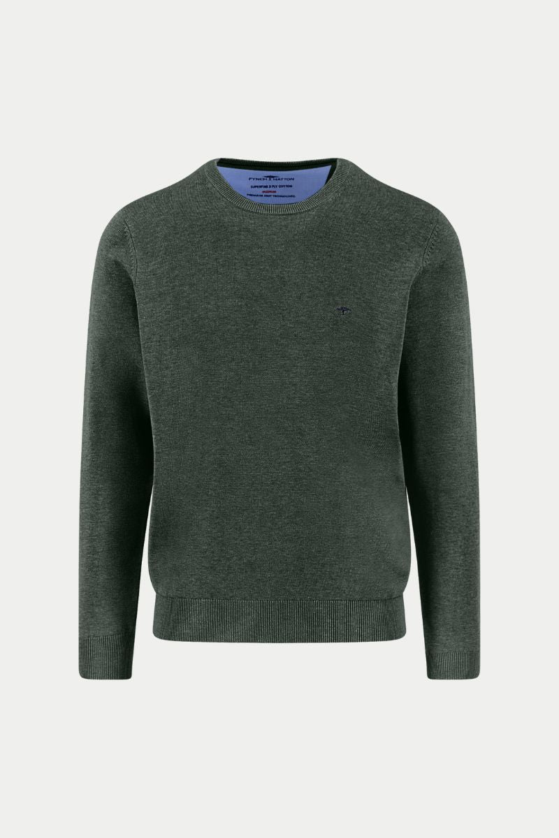 Fynch-Hatton jersey cuello redondo verde oscuro